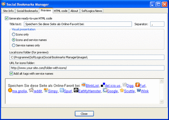 Social Bookmarks Manager