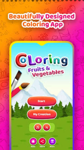 Fruits Drawing Book  Vegetable Coloring Book Game