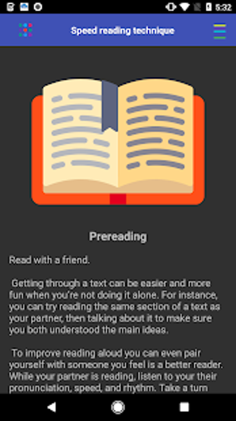 Speed reading technique