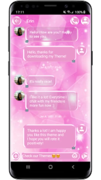 SMS Theme Sparkling Pink 2