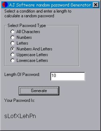 AJ Random Password Generator