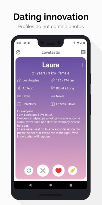 Lovetastic - Dating without picture on the profile