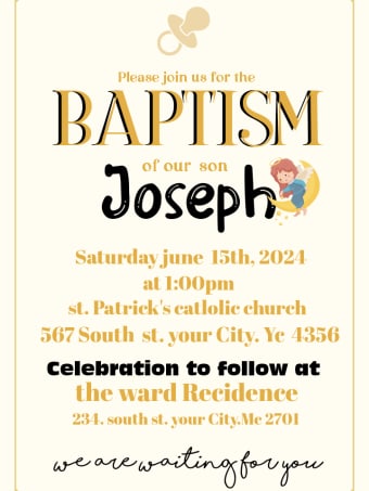 Baptism invitation maker