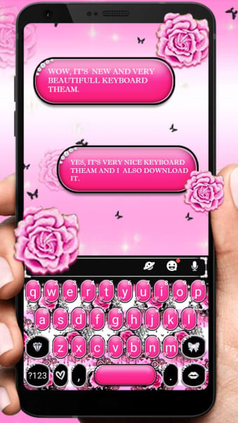 Pink Rose Bow Keyboard Theme