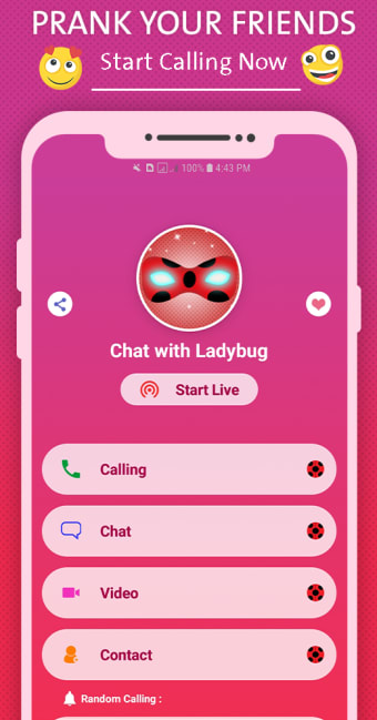 fake chat with ladybug  call