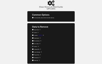 Clear History & Web Cache