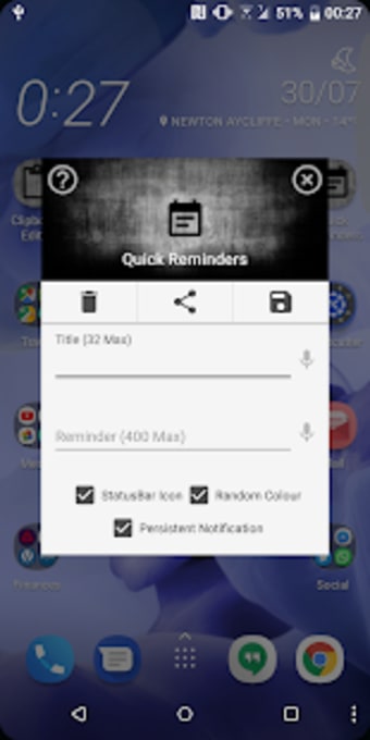 Quick Reminders - Notes In Your Notification Panel