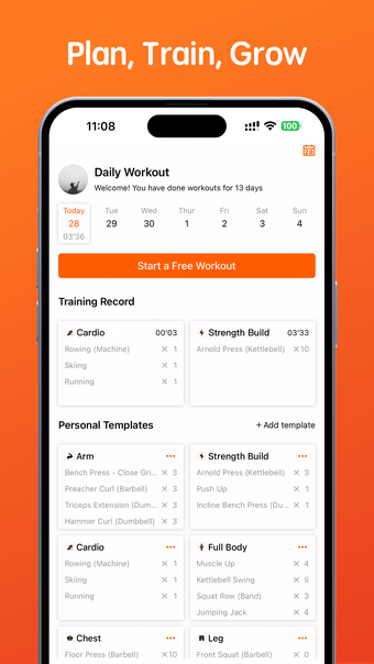 Workout Tracker w stretching