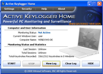Active Keylogger Home