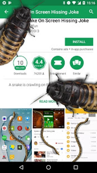 Cockroaches in Phone Ugly Joke