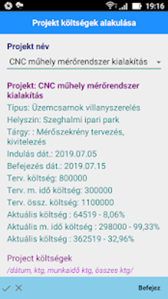 Projekt Költség Nyilvántartó - SQL