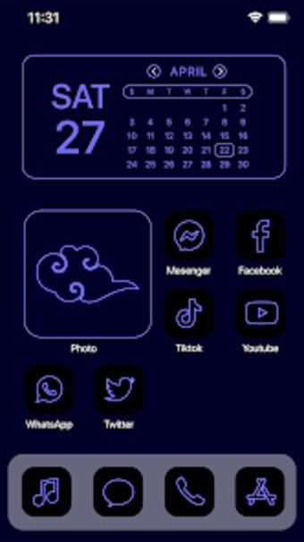 Wow Blue Neon Theme Icon Pack