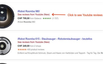 Youtube reviews in Google Shopping