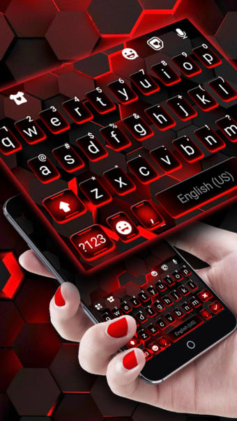 Red Tech 2 Keyboard Background