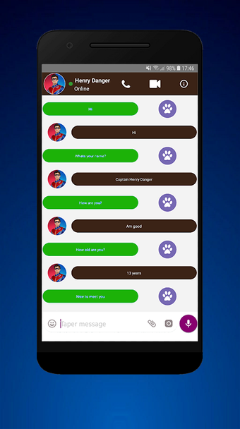 Captain Henry Danger Video Call  Chat Simulation