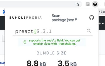 Bundlephobia Web Extension