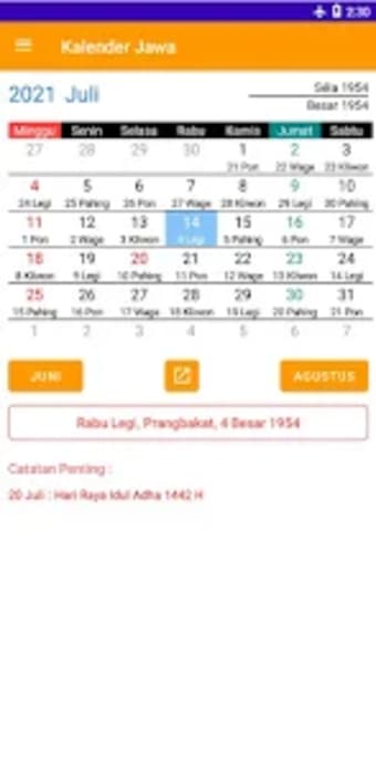 Java Calendar - Calc Selamatan