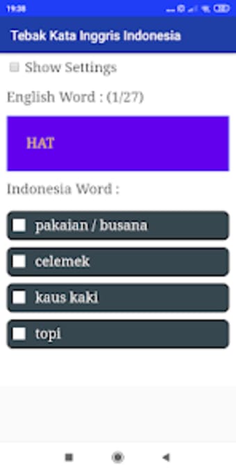 Tebak Kata Inggris Indonesia
