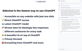 SideChat - The fastest way to use ChatGPT