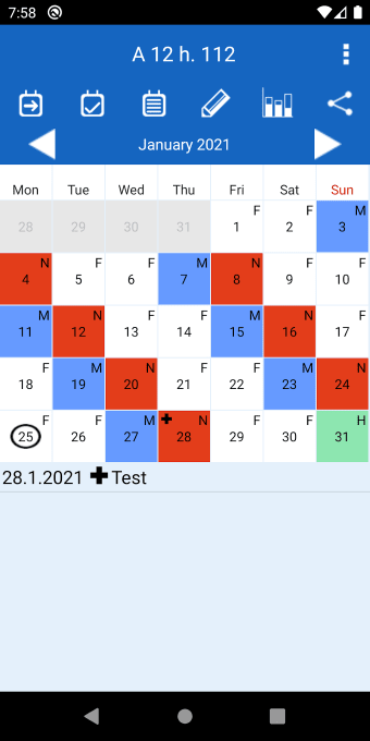 Shift calendar
