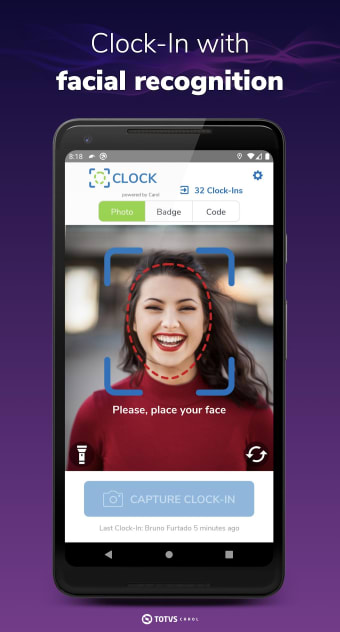 TOTVS RH Clock-In Mobile: Facial recognition