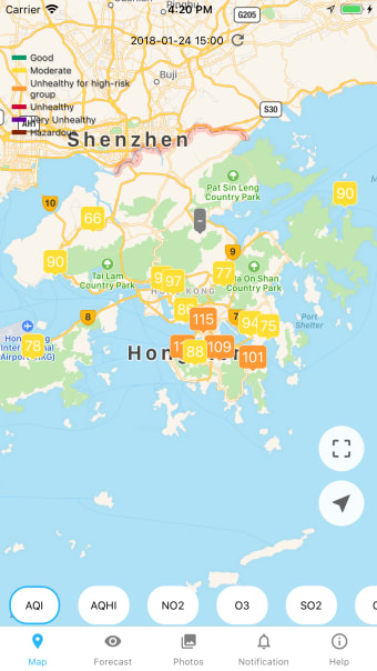 Hong Kong Air Quality AQIAQHI