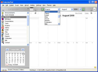 Web CalendarPad