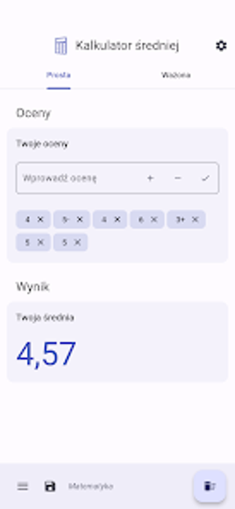 Kalkulator średniej ocen