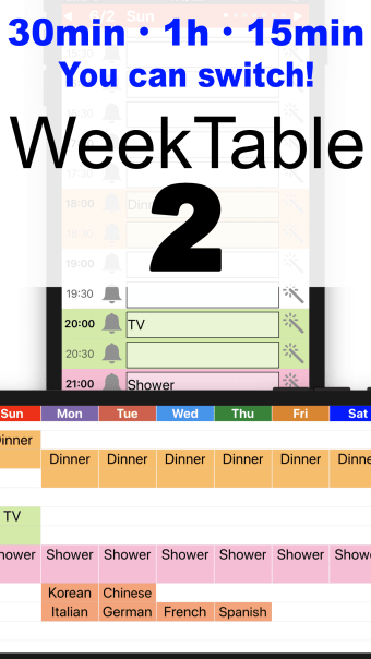 WeekTable2 Weekly menu creator