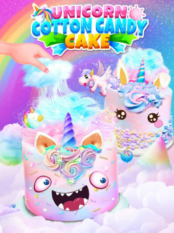 Unicorn Cotton Candy Cake - Sweet Rainbow Desserts