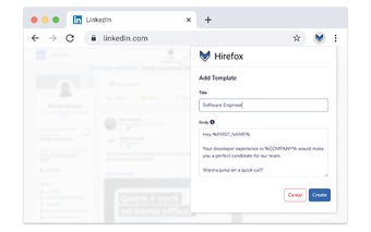 Hirefox - Send faster LinkedIn messages