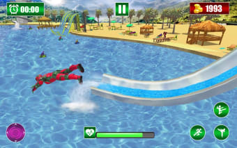 Robot Water Slide Superhero Games