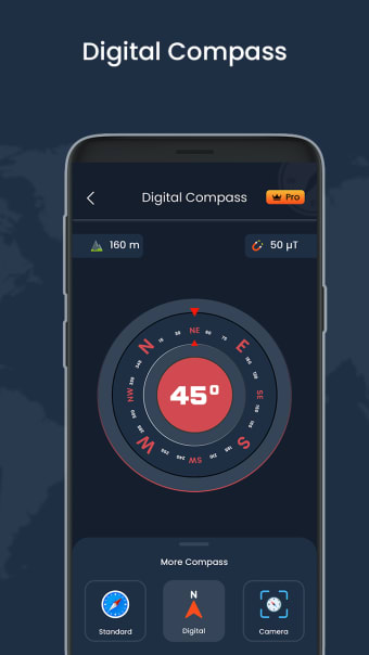 Digital compass  live weather
