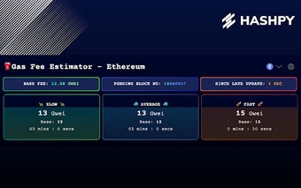 Gas Fee Estimator by HASHPY