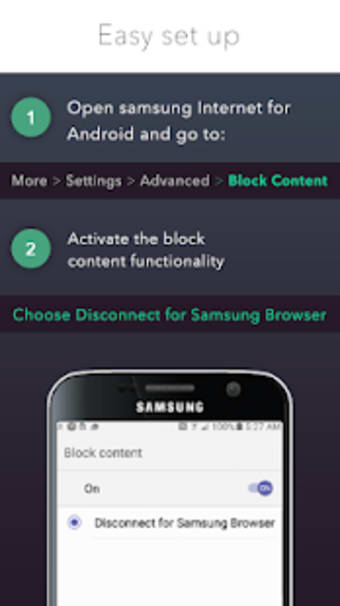 Disconnect for Samsung Internet Browser