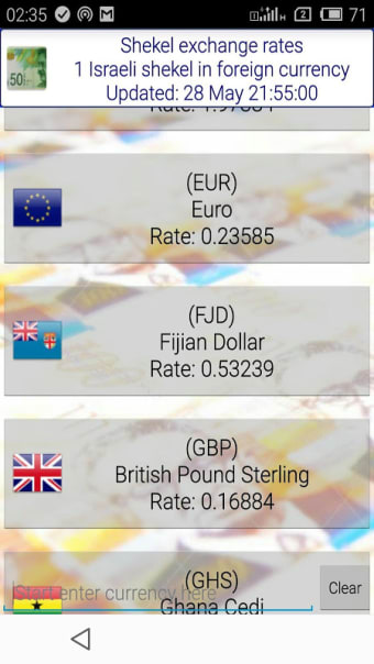 Shekel World Exchange Rates