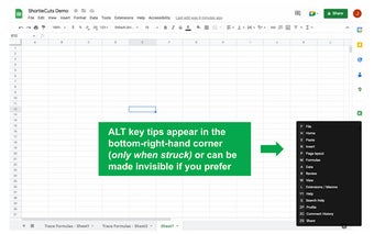 Add-in: ALT Key & Trace Formula Google Sheets