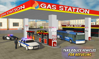 Gas Station Police Car Parking