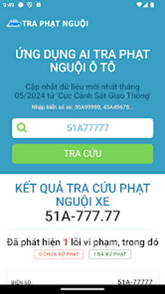 Tra cứu phạt nguội ô tô