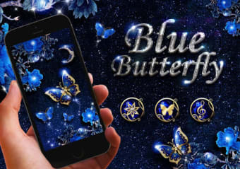 Shiny Blue Butterfly Theme