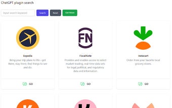 ChatGPT plugin search