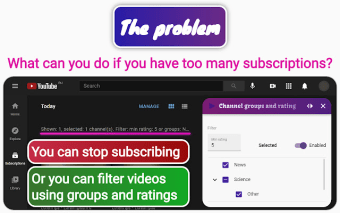 Channel groups and rating for Yt™ subs