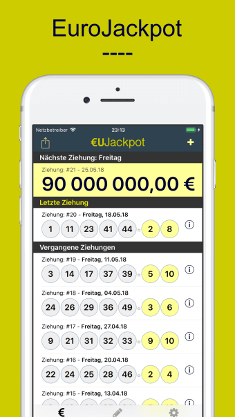 Lotterieergebnisse: euJackpot