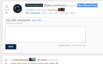 Reddit Blue Posts (HotS)