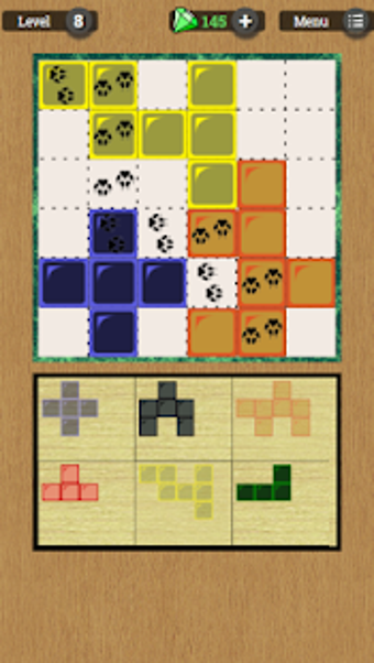 Puzzle with blocks. Cover your tracks