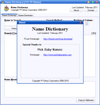 Name Dictionary