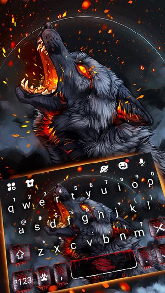 Flaming Wolf Keyboard Theme