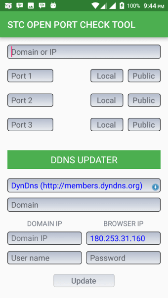 PORT TESTER AND DDNS UPDATER