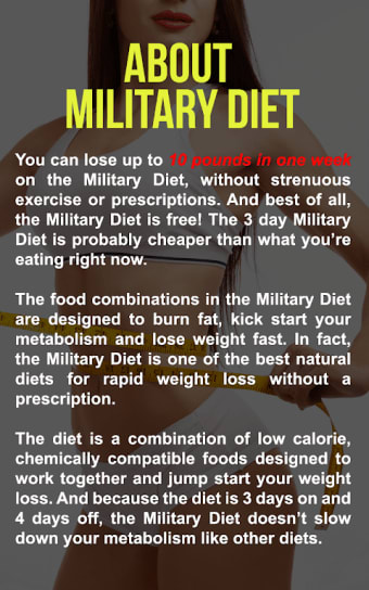 Super Military Diet : 3 Day Diet Weight Loss Plan