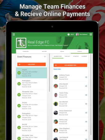 TeamStats - football team management app